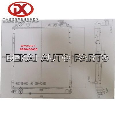 Układ chłodzenia silnika 8-98046663-0 Auto chłodnica Ciężarówka ISUZU 8980466630